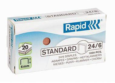 RAPID Heftklammern Standard 24/6 verkupfert – 1.000 Stück für präzises Heften