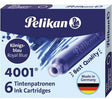 Pelikan Tintenpatrone 4001 TP/6 königsblau 6 Stück – löschbare Standardtintenpatronen