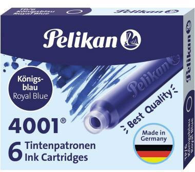 Pelikan Tintenpatrone 4001 TP/6 königsblau 6 Stück – löschbare Standardtintenpatronen