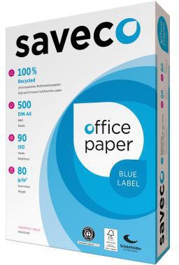 SAVECO Kopierpapier Blue Label A4 80g Recyclingpapier ISO 90 500 Blatt