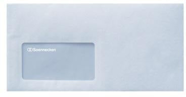 Soennecken Briefumschlag DIN lang 220 x 110 mm, 75 g/m², mit Fenster & Selbstklebung