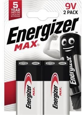 Energizer Max Alkaline 9V E-Block Batterie 6LR61 2er-Pack – PowerSeal Technologie