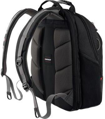 Wenger Rucksack Legacy 600631 schwarz/grau – Notebookrucksack mit Air-flow Rückenpolster und 3-fach gepolstertem Laptopfach