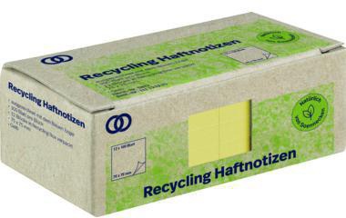 Soennecken Haftnotiz oeco Recycling 75x75 mm gelb 12 Blöcke à 100 Blatt