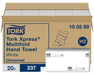 TORK Papierhandtuch Xpress® 2-lagig weiß, 21,3 x 23,4 cm, 4.740 Blatt, H2-System, Blauer Engel