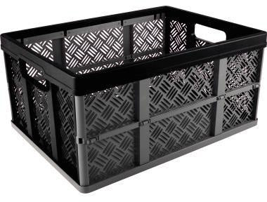 SUNWARE Klappbox the flap-line Basic 32 l – Stapelbare Kunststoffbox anthrazit/schwarz