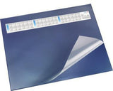LÄUFER Durella DS Schreibunterlage 53 x 40 cm mit Vollsichtfolie & Jahresplan-Kalender, grau