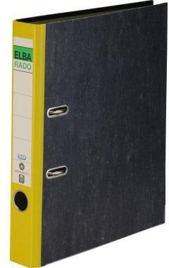 ELBA Ordner rado klassik 50mm DIN A4 Pappe gelb – Präzisionsmechanik, Blauer Engel