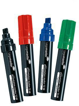 Legamaster Flipchartmarker TZ 48, 4-12 mm, 4er-Set, farbig sortiert, für Flipchart & Moderationspapier