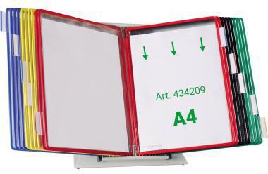 DJOIS Sichttafelständer 434209 DIN A4 mit 20 Sichttafeln, grau, 30x24x38 cm, inkl. 10 Aufsteckreiter