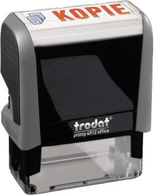 Trodat Textstempel Printy 4912 mit GESCANNT 47x18 mm blau/rot – Selbstfärber