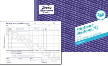 Avery Zweckform Reisekostenabrechnung 740 DIN A5 quer, 50 Blatt, mit KFZ-Kostenaufstellung