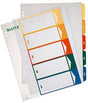 LEITZ Zahlenregister 1-5 DIN A4 volle Höhe PP farbig/transparent mit Easyprint