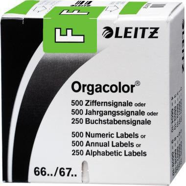 LEITZ Buchstabensignal Orgacolor F grün 250 Stück – Selbstklebende Registratur-Etiketten
