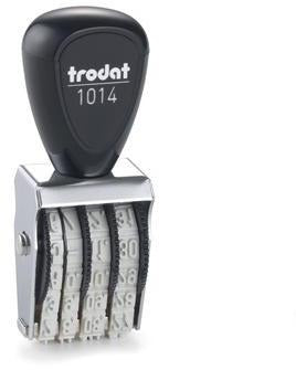 trodat Datumstempel Classic 1014 17x4mm silber – Monat in Zahlen, 4 Räder, Metall/Kunststoff