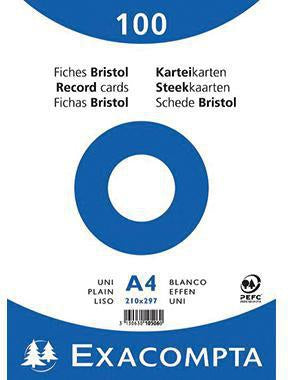 Exacompta Karteikarten DIN A4 blanko gelb 205 g/m² 100 Stück PEFC