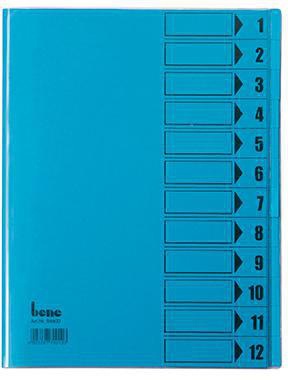 BENE Ordnungsmappe 84800BL DIN A4 12 Fächer intensivblau von LEITZ ACCO Brands – mit Sichtlöchern & Schutzumschlag