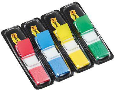 Post-it Haftstreifen Index Mini 683-4, 4x35 Blatt, sortiert, 43,2 x 11,9 mm, beschriftbar, mehrfach verwendbar