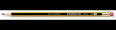 STAEDTLER Noris 122-HB Bleistift – bruchfeste 2-mm-Mine, Radierer, sechskant gelb/schwarz