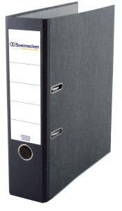 Soennecken Ordner 3321 DIN A4 80mm Pappe gelb – Raumspar-Schlitze & Wolkenmarmor