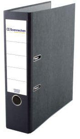 Soennecken Ordner 3321 DIN A4 80mm Pappe gelb – Raumspar-Schlitze & Wolkenmarmor