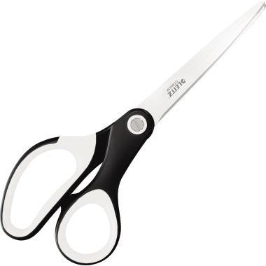 LEITZ Universalschere WOW 53192001 205 mm, titanbeschichtete Klingen, ergonomischer Softgrip-Griff, perlweiß