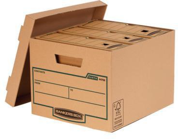 BANKERS BOX Archivbox Earth Series 4470601 – 100 % recycelter Karton, DIN A4, braun