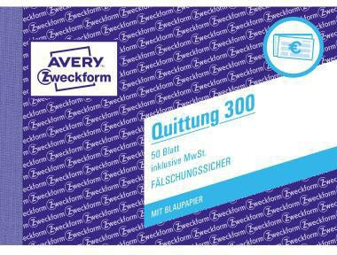 Avery Zweckform Quittung DIN A6 quer 50 Blatt fälschungssicher inkl. MwSt.