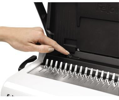 Fellowes Plastikbindegerät Star+ 150 – für DIN A4, 150 Blatt, 21 Stanzlöcher, weiß