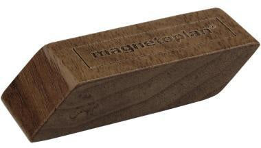 magnetoplan Holzmagnet 1665251 rechteckig Walnuß 4 St. – Design Wood Series, extra-starke Neodym-Magnete