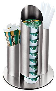 Esmeyer Portionsspender MULTI 400-2647 Edelstahl matt – 11 x 17,5 cm, für Milchdöschen, Zuckertüten & Rührstäbchen