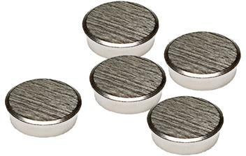 FRANKEN Kraftmagnet 30 mm rund 21 kg Chrom gebürstet, 5 Stück pro Packung
