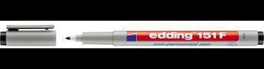 edding Folienschreiber 151 F – non-permanent, schwarz, 0,6 mm, feucht abwischbar