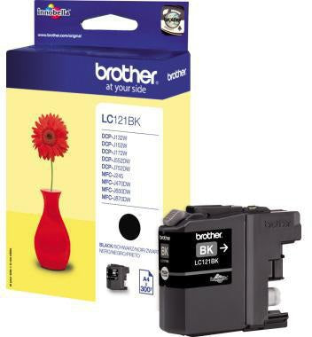 Brother Tintenpatrone LC-121BK Original Schwarz für ca. 300 Seiten