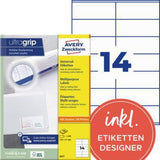 Avery Zweckform Universaletikett 3477 ultragrip 105x41mm weiß 1.400 Stück
