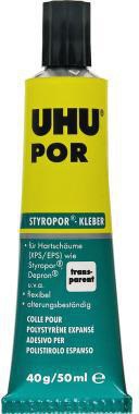 UHU POR Styroporkleber 40 g Tube – transparenter Spezialkleber für Styropor und Bastelarbeiten