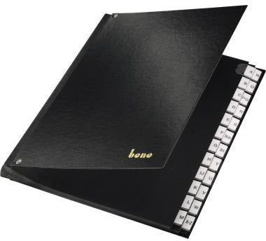 Bene Pultordner A-Z 75116GN PP grün – 24 Fächer, robuster Karton, 3 Sichtlöcher