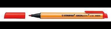 STABILO GREENpoint Fasermaler 0,8 mm rot – CO²-neutral, Rundspitze, mit Clip