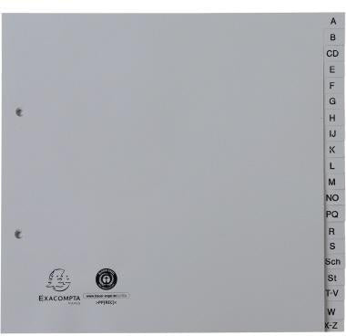 Exacompta Register 1723B A-Z DIN A4 Polypropylen grau 20 Registerblätter Forever®