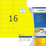 HERMA Universaletiketten 105 x 37 mm gelb, 1.600 Stück, A4-Bogen, FSC, Made in Germany