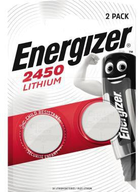 Energizer Lithium CR2450 3V 620 mAh Knopfzelle – 2 Stück pro Packung