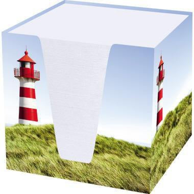 RNK Zettelbox Schmetterlinge 92x92x92mm 900 Blatt 70g weiß – Notizbox für den Schreibtisch
