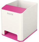 Leitz Stifteköcher WOW Duo Colour weiß/pink – mit Smartphone-Fach & Soundverstärkung
