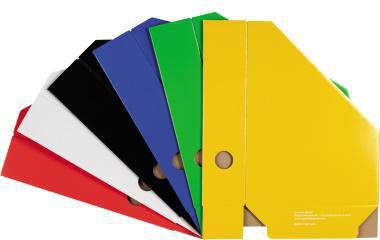 Landré Stehsammler Color DIN A4 weiß – 7 cm breiter Karton-Stehsammler mit Griffloch