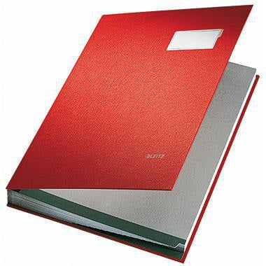 LEITZ Unterschriftenmappe 57010025 DIN A4 mit 10 Fächern in Rot