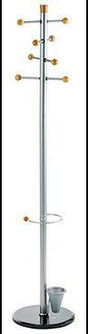 ALCO Garderobenständer 2807 38x175x38cm silber – standsicher mit Marmorfuß und 8 Haken