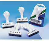 WEDO Textstempel GEBUCHT 19312 – 45 mm Kunststoff, weiß, Made in Germany
