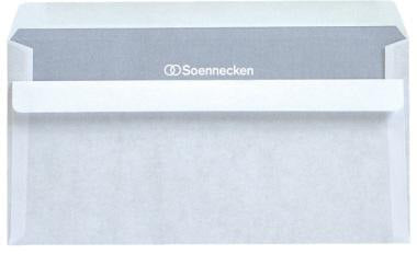 Soennecken Briefumschlag DIN lang 220 x 110 mm, 75 g/m², ohne Fenster, mit Selbstklebung, weiß, 25 Stück pro Pack