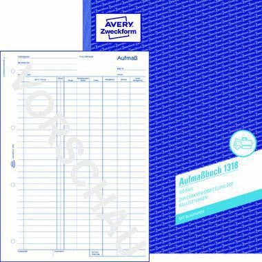 Avery Zweckform Aufmaßbuch 1318 DIN A4, 100 Blatt, nicht selbstdurchschreibend, für Bau und Handwerk