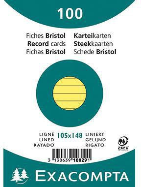 Exacompta Karteikarten DIN A6 liniert, 100 Stück, 205 g/m², PEFC-zertifiziert